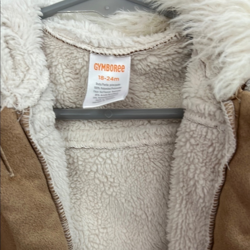 Cozy Tan Kids Jacket with Faux Fur Lining - Picture 3 of 4